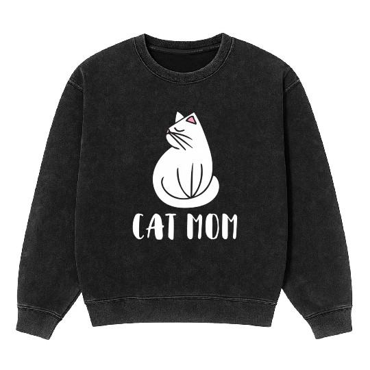 Cat Mom Kitty Cats Moms Crazy Cat Lady Mineral Wash Sweatshirts