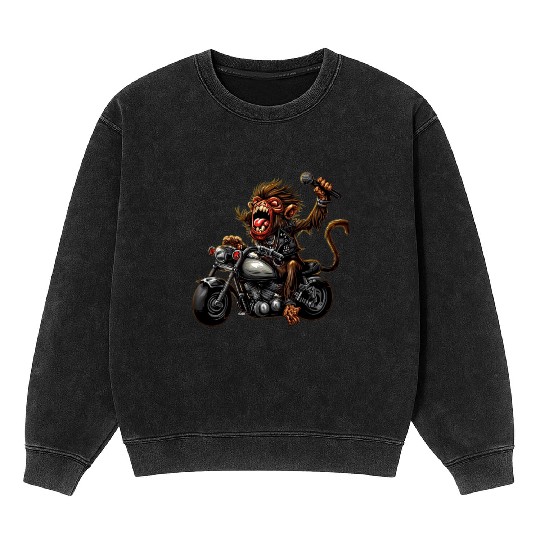 zombie Raider Monkey Mineral Wash Sweatshirts