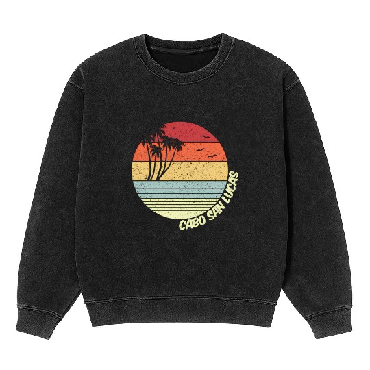 Cabo San Lucas Meco Beach Vacation Mineral Wash Sweatshirts