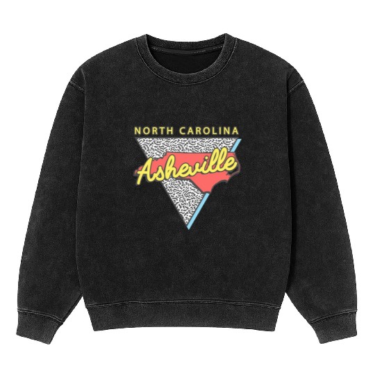 Asheville North Carolina Triangle Nc City Mineral Wash Sweatshirts