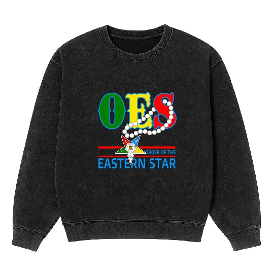 Oes Star Necklace Order Of The Eastern Star Mineral Wash Sweatshirts