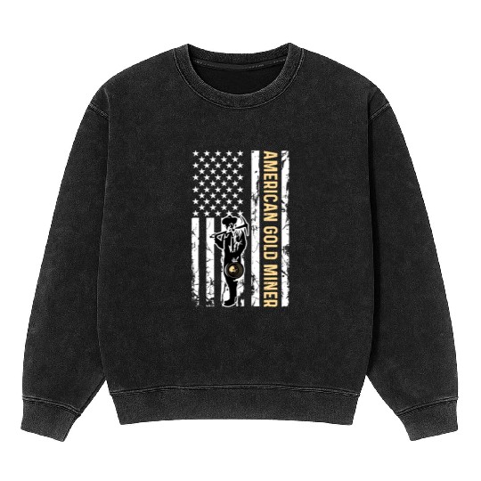 Golden US Flag for American Gold Miner Mineral Wash Sweatshirts