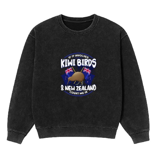 Bird Lover Endangered Species Kiwi Bird Mineral Wash Sweatshirts