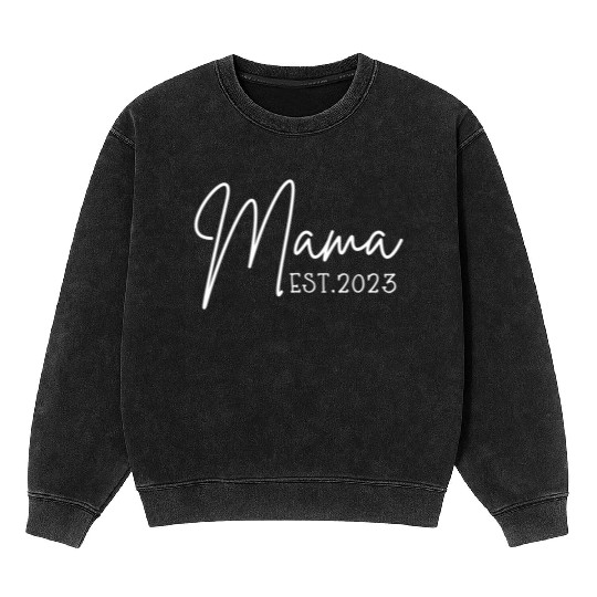 Mama Est 2023 Pocket Promoted To Mama Pregnancy Mineral Wash Sweatshirts