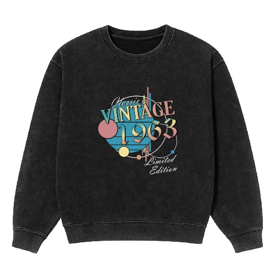 60th birthday 1963 60 er birthday Mineral Wash Sweatshirts