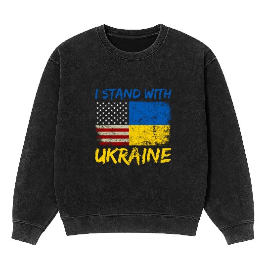 Ukraine Flag Ukrainian Ukraine Pride Mineral Wash Sweatshirts