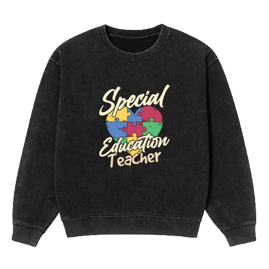 Special Education Teacher Cute Sped Awareness Mineral Wash Sweatshirts