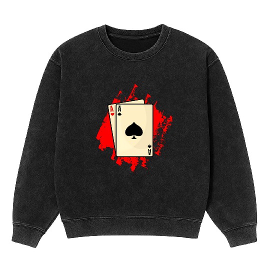 Poker Cards Pocket Rocket Poker Poker Player Mineral Wash Sweatshirts