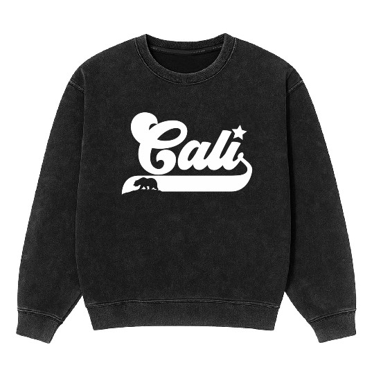 Cali California Bear Usa State Beauty Mineral Wash Sweatshirts