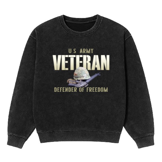 US Army Veteran: Defender of Freedom Mineral Wash Sweatshirts
