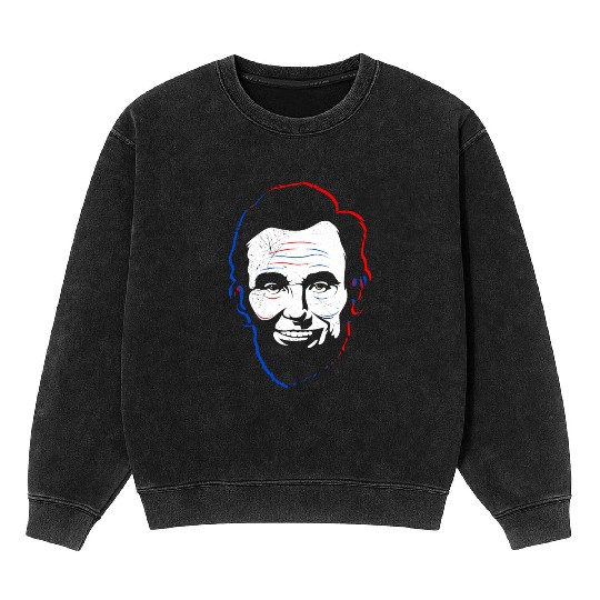 Merica Lincoln Independence Day USA Party Mineral Wash Sweatshirts