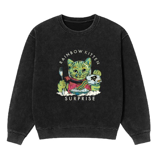 Rainbow Kitten Surprise Mineral Wash Sweatshirts