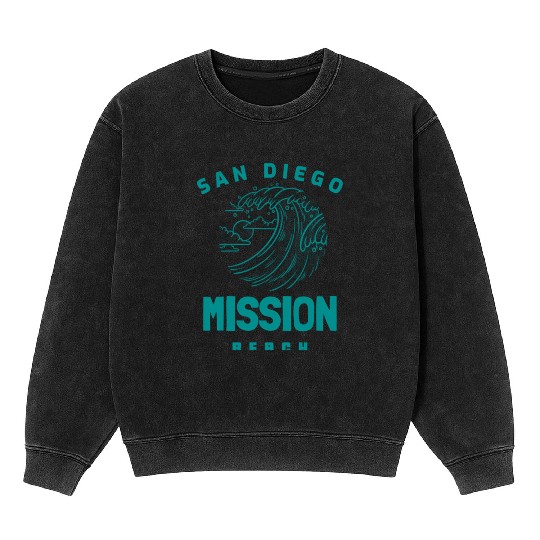 Beautiful Mission Beach San Diego California Mineral Wash Sweatshirts