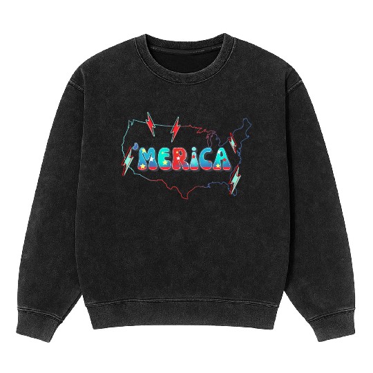 Merica Happy 4Th Of July Independence American Day Mineral Wash Sweatshirts