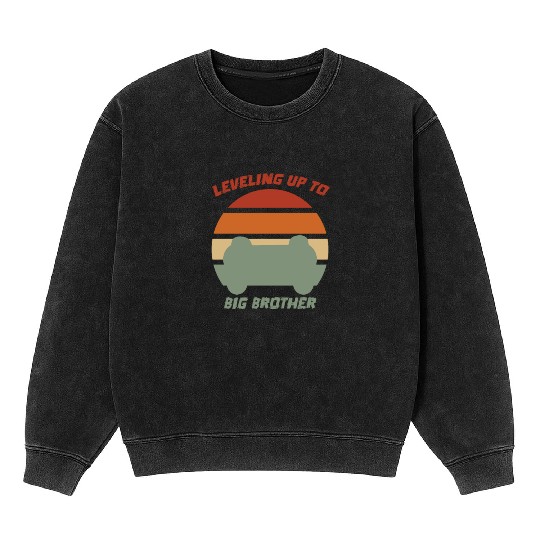Vintage Leveling Up To Big Brother Video Game Mineral Wash Sweatshirts