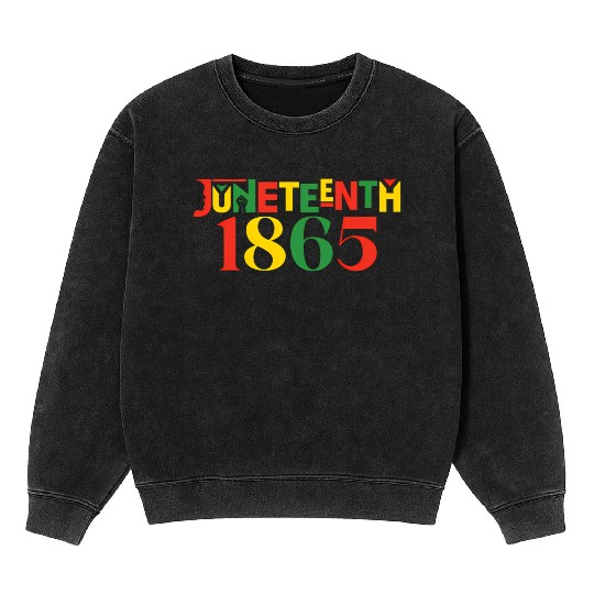 Juneteenth 1865 Leopard Celebrate African Mineral Wash Sweatshirts