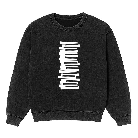 Keys music nout Keyboard Playing Piano Mineral Wash Sweatshirts