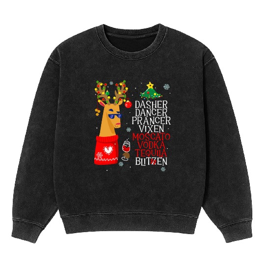 Dasher Dancer Prancer Alcohol Dasher Dancer Wo'S Mineral Wash Sweatshirts