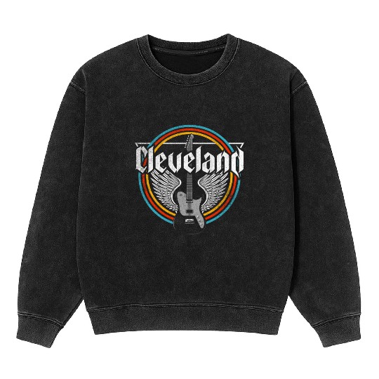 Cleveland Ohio Rock Music Mineral Wash Sweatshirts