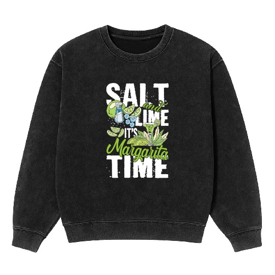 Salt And Lime It'S Margarita Time Pub Crawl Pytime Mineral Wash Sweatshirts