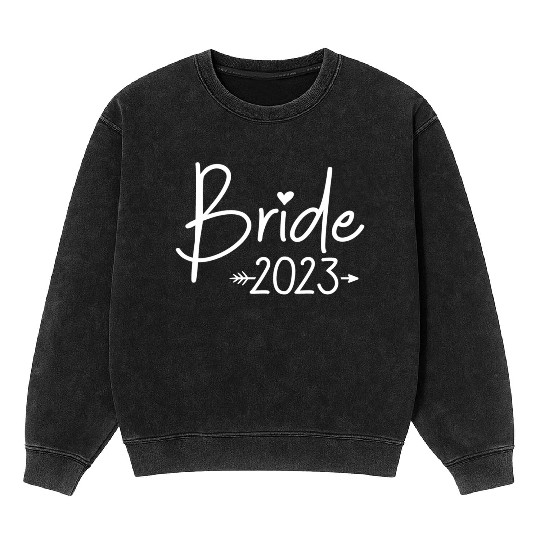 Bride 2023 For Wedding Or Bachelorette Mineral Wash Sweatshirts