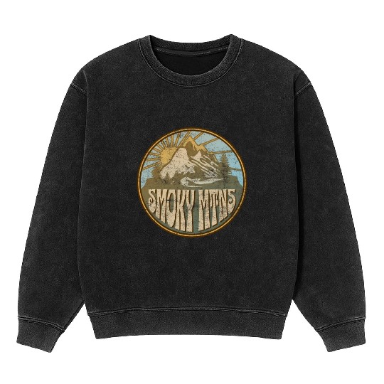 Great Smoky Moains Nature Moains Hiking Mineral Wash Sweatshirts