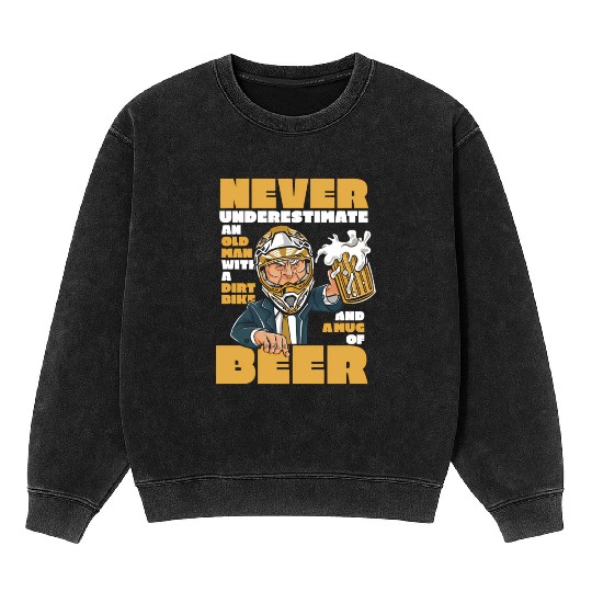 Supermoto Mx Motocross Bike Biker - Dirt Biking Mineral Wash Sweatshirts