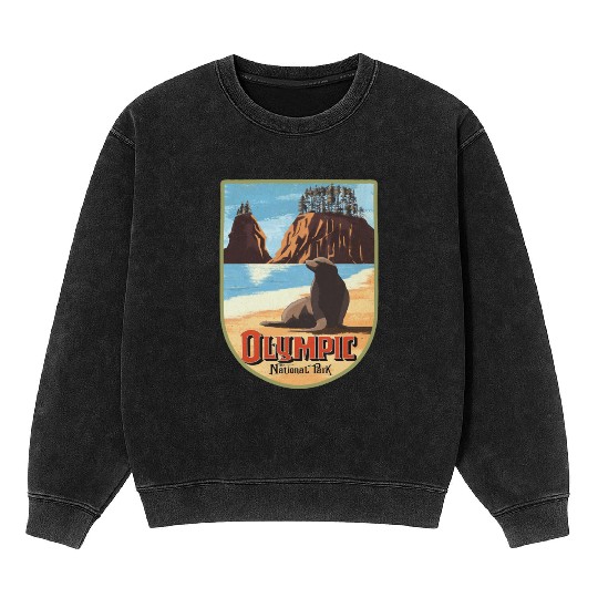 olympic national park Mineral Wash Sweatshirts