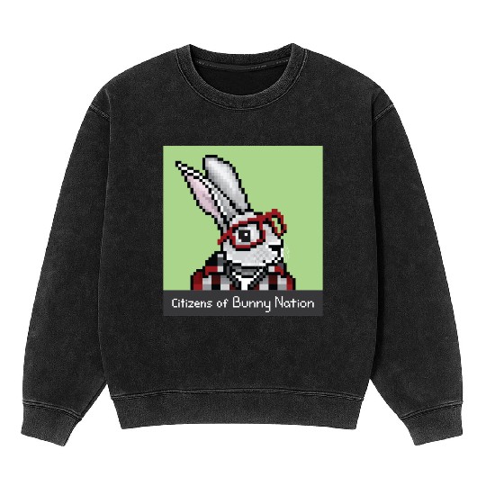 Citizens of Bunny Nation NFT #94 Artwork Mineral Wash Sweatshirts