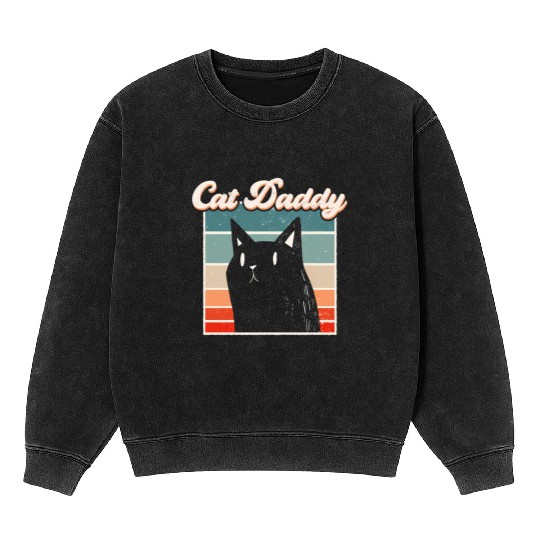 Cat Daddy Synthwave Mineral Wash Sweatshirts