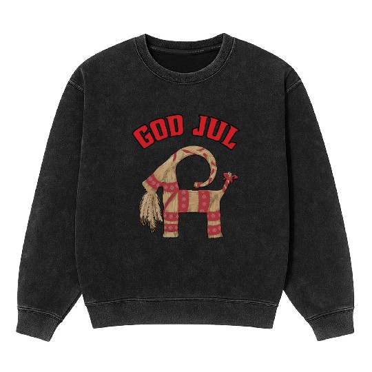 Swedish Straw Goat God Jul Nordic Julbock Mineral Wash Sweatshirts