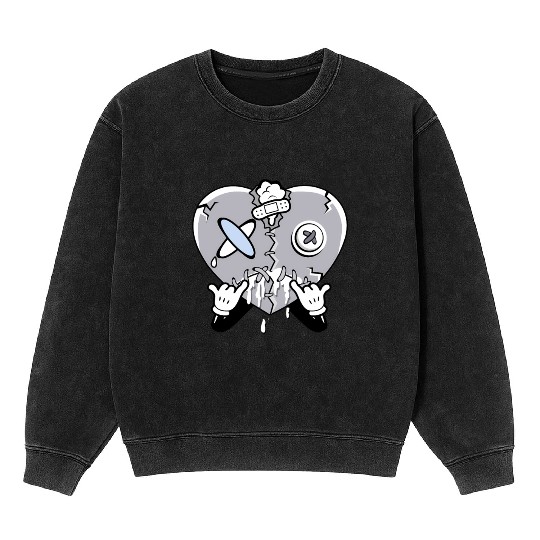 Heart Crying Cement Grey 11S Mineral Wash Sweatshirts