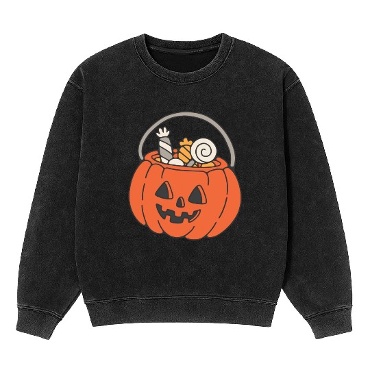 Trick Or Treat Halloween Jack O Lantern Mineral Wash Sweatshirts