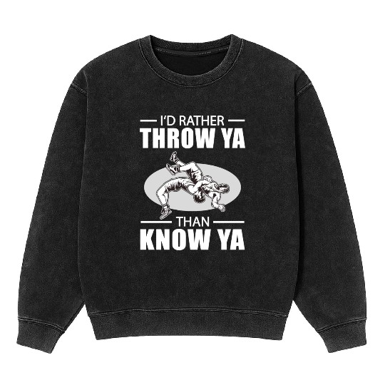 Wrestling Trick Wrestle Event Wrestling Wrestler Mineral Wash Sweatshirts