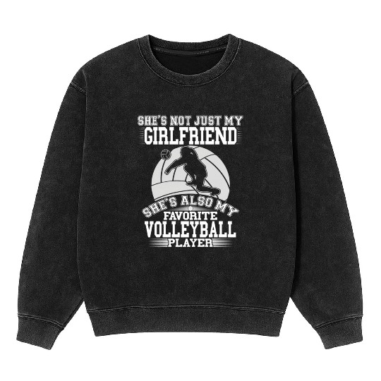 Friend Is My Favorite Volleyball Player Sportfrien Mineral Wash Sweatshirts