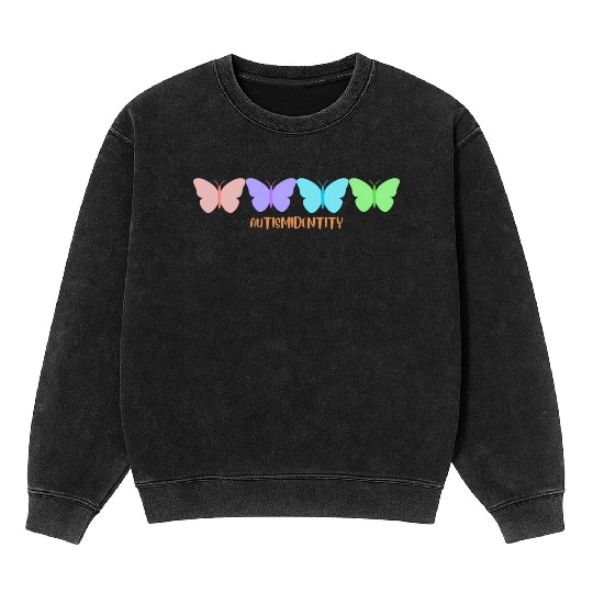 Autism Identity Butterfly Mineral Wash Sweatshirts