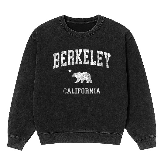 Berkeley California Ca Distressed Sports Mineral Wash Sweatshirts