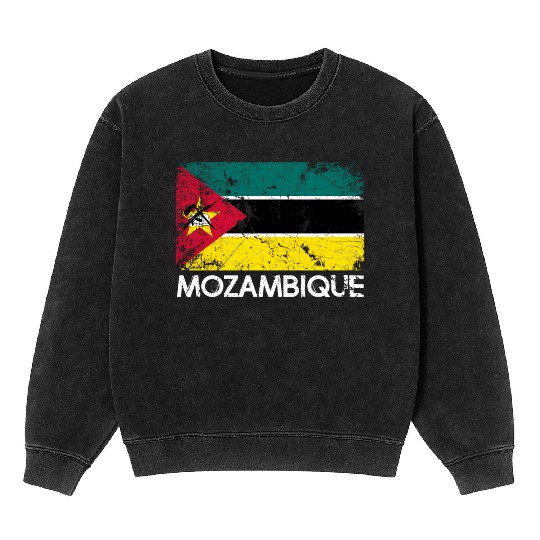 Mozambican Flag Made In Mozambique Mineral Wash Sweatshirts