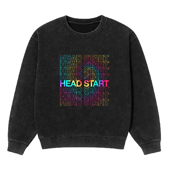 Rainbow Tie Dye Head Start Team Back To School Mineral Wash Sweatshirts