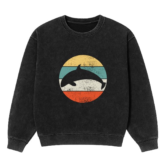 Orca Whale Mineral Wash Sweatshirts