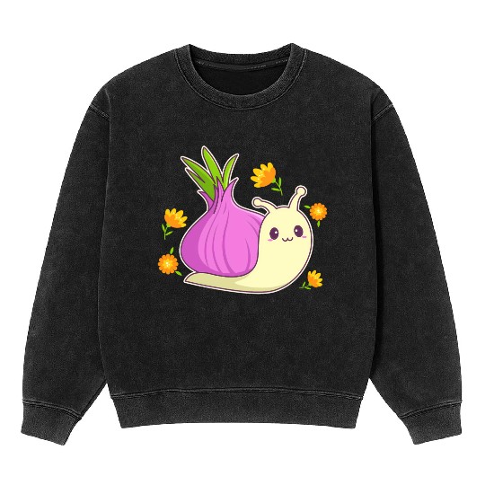 Aesthetic Kawaii Onion Mineral Wash Sweatshirts