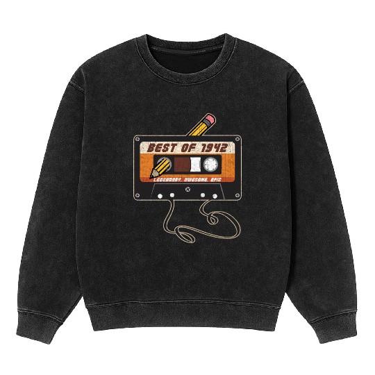 Best Of 1942 Vintage Edition Cassette Tape Mineral Wash Sweatshirts