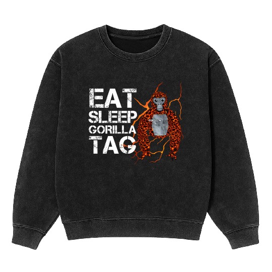Gorilla Tag Vr Gamer Mineral Wash Sweatshirts For Teen Eat Sleep