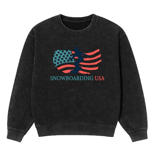 Snowboarding Player Snowboarding Usa Team Coach Mineral Wash Sweatshirts