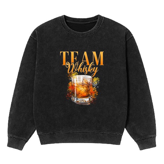 Team Whisky Stag Party Women Bartender Mineral Wash Sweatshirts