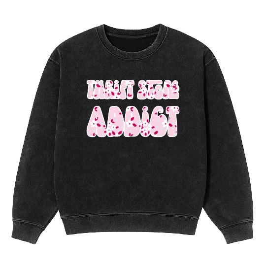 Thrift Store Addict pink floral Mineral Wash Sweatshirts
