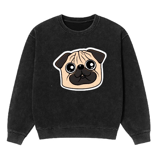 Cutest Pug Vintage Dog Lover Puppy Retro Mineral Wash Sweatshirts