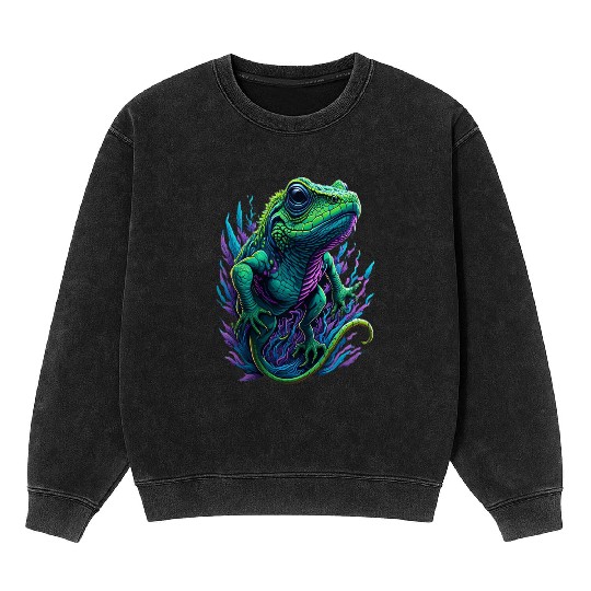 Neon Lizard Colourful Mineral Wash Sweatshirts