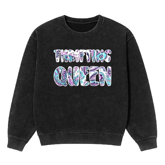 Thrifting Queen paisley Mineral Wash Sweatshirts