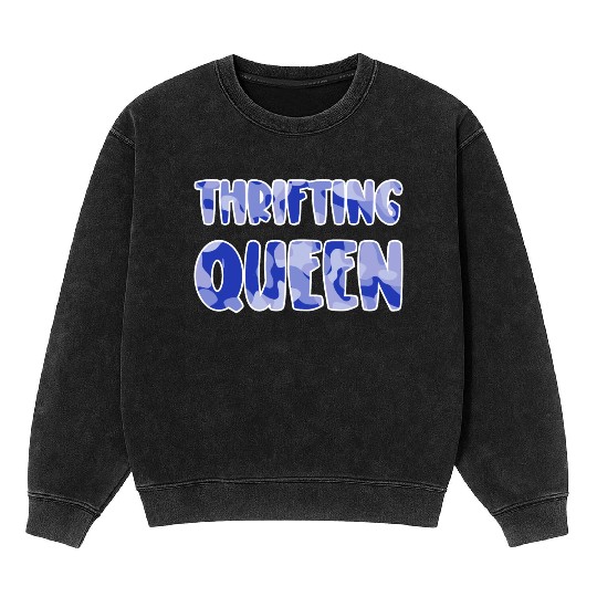 Thrifting Queen blue camo Mineral Wash Sweatshirts